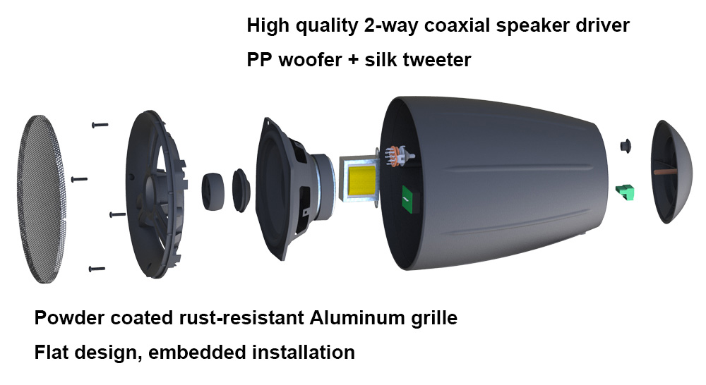 Fashion Designed Outdoor Pendant Suspension Speakers: HS-4404/HS-4504/HS-4604