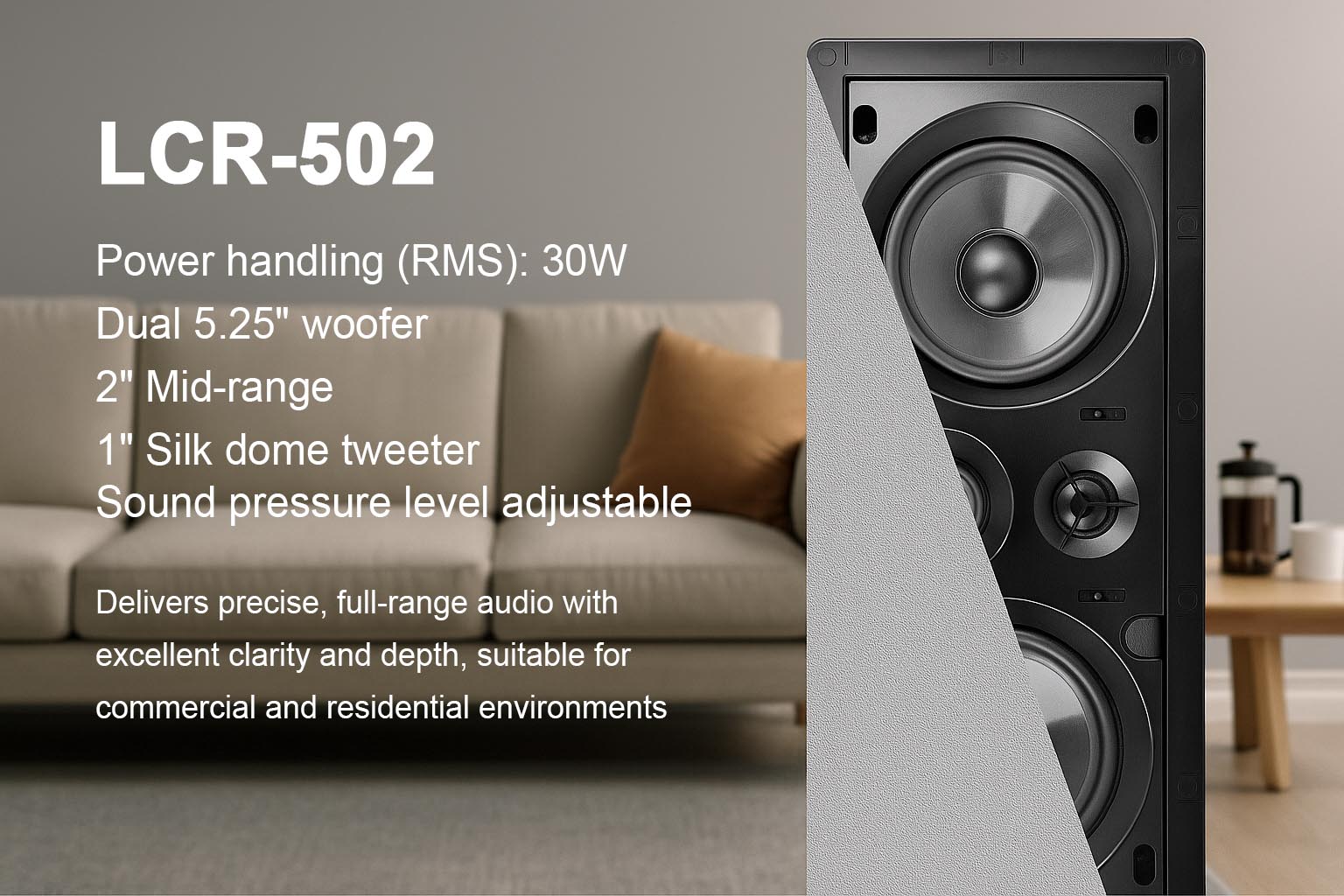 LYINTL Launches New LCR-502 In-Wall LCR Speaker