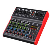 H-M06B 6 Channel Bluetooth/USB Professional Mixing Console with Amplifier