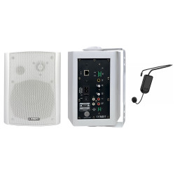 M-9525GA 2*20W Active IP Network PA System Wall Mount Speaker Combined with 2.4G Wireless Receiver
